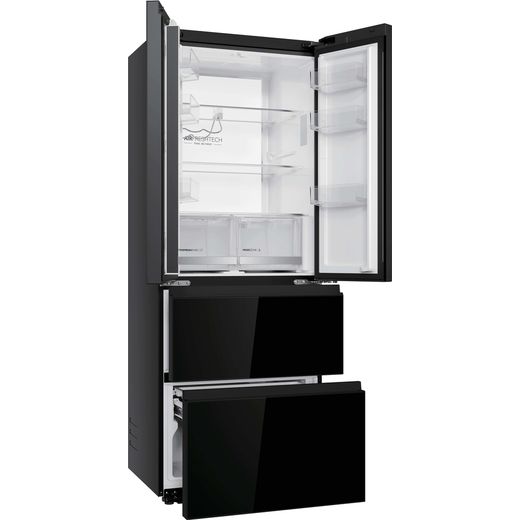 Haier Space Fit American Fridge Freezer - Obsidian Black - Right perspective